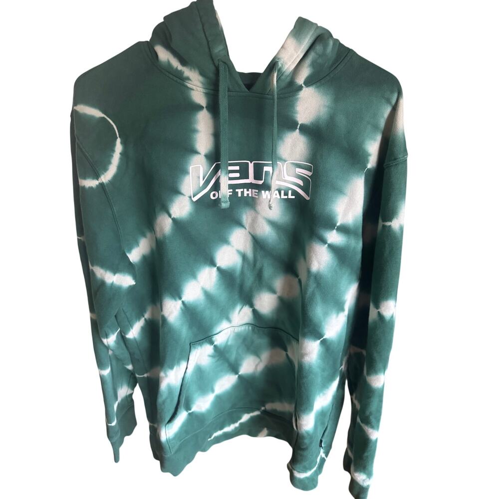 Vans Off The Wall Green Tie-Dye Pullover Hoodie Size Large